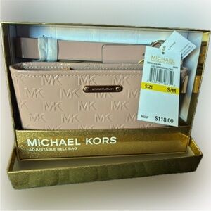NWT Michael Kors logo debossed belt bag - Fawn color